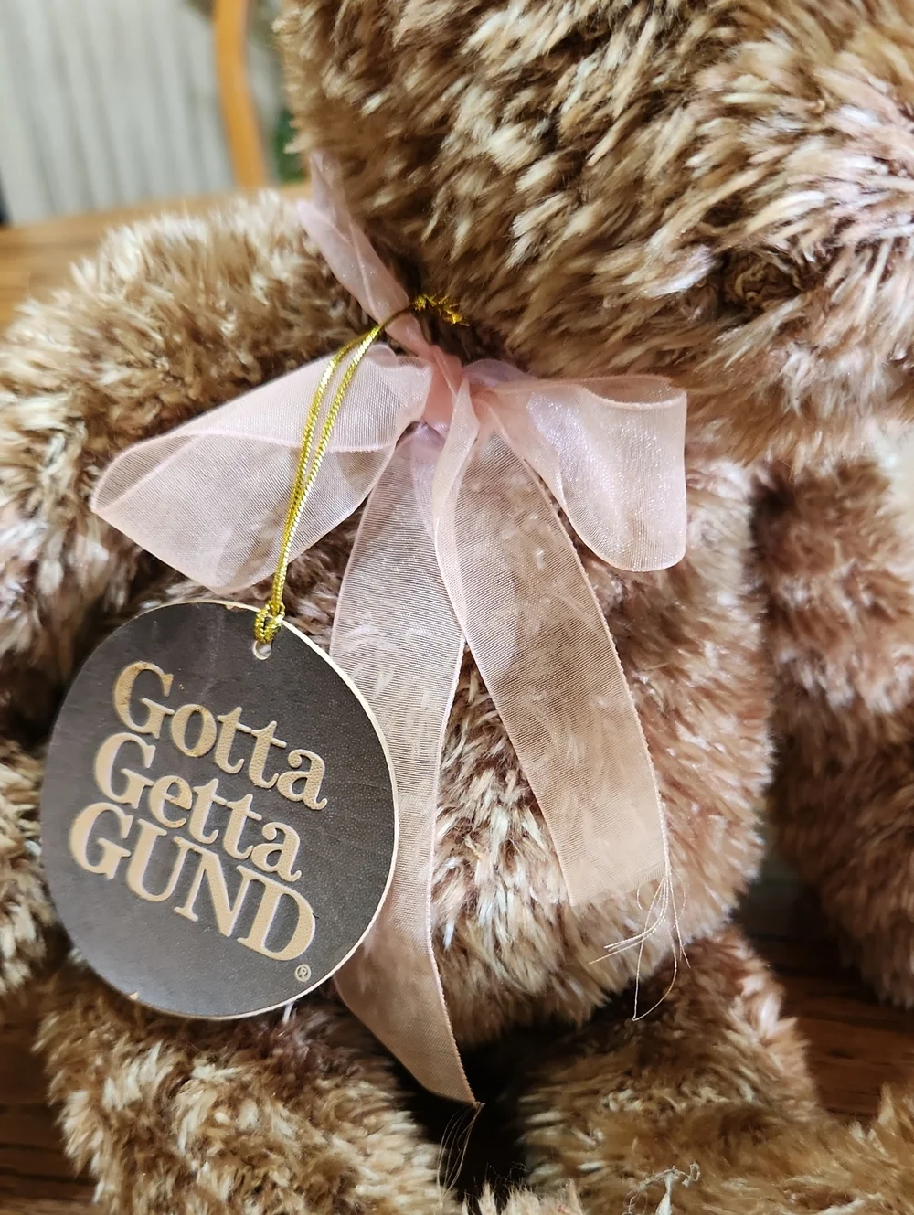 Gund Bearessence Brown Plush Teddy Bear with Sheer Bow